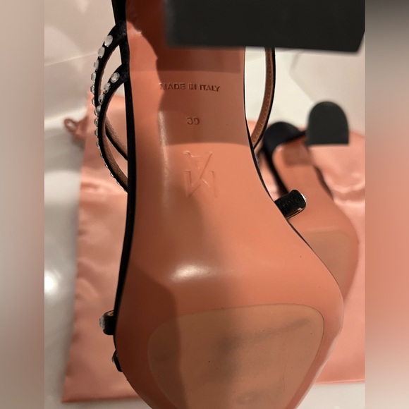 New!✨💯Amina Muaddi Naima Crystal Sandal, Black Size 39 and 9 - Picture 8 of 12